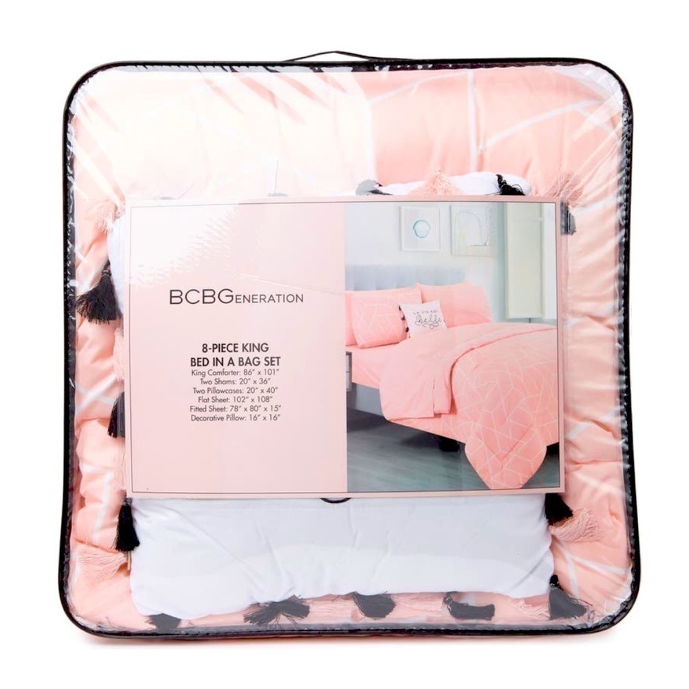 Bcbg 8-Piece King Size Bed in a Bag - Sheets, Shams, Cases, Comforter, Pillow